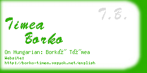 timea borko business card